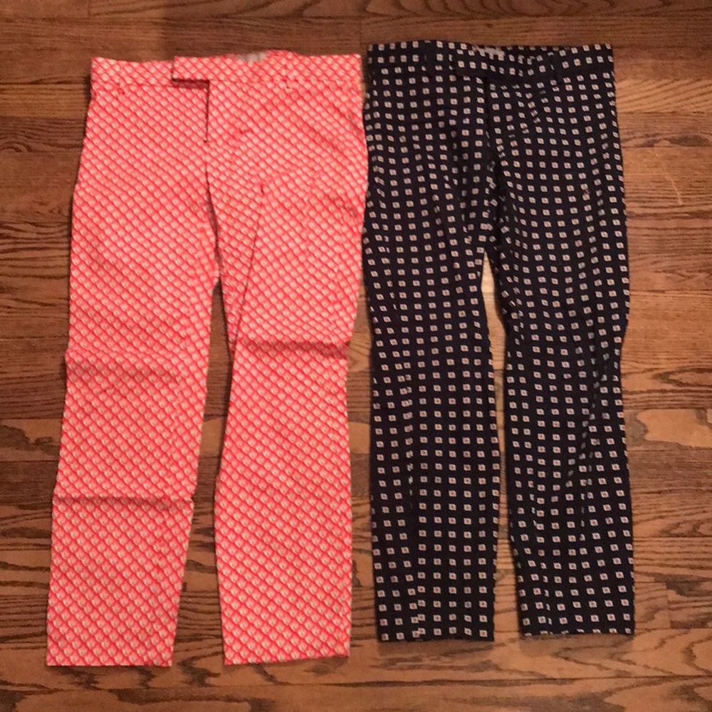 GAP Print Work Pants. 2 Pairs. Sz 2 Stretch
